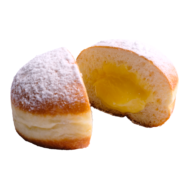 Krapfen artigianale ripieno alla crema Dolciaria Expo Food – dolce fritto cotto